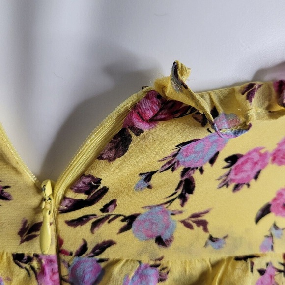 For Love & Lemons Maison Maxi Dress Yellow Womens Sz Sm Floral Sleeveless boho - Picture 9 of 13